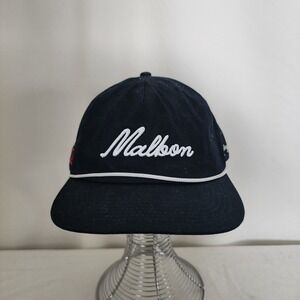 Malbon Snapback Rope Hat Navy Blue White EUC